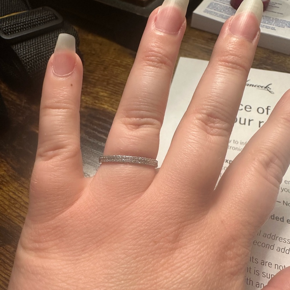 Sterling Silver Moissanite Stacking Ring - image 3